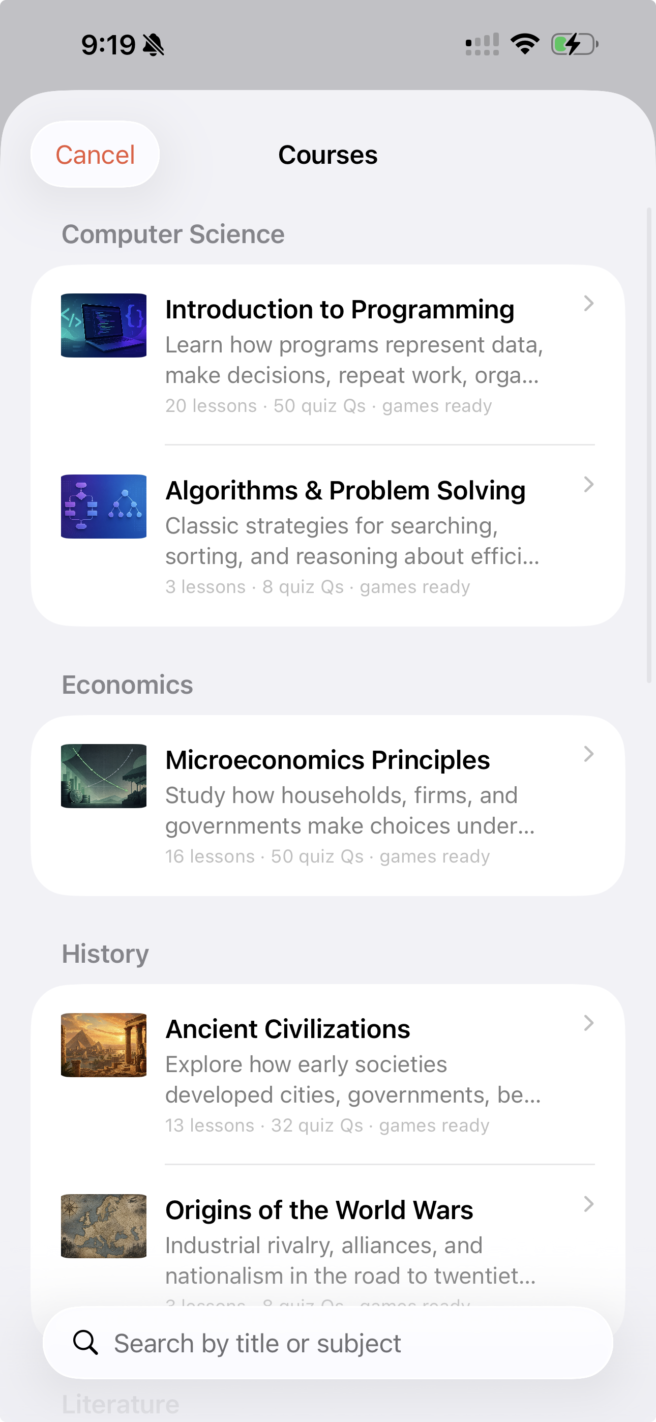 Nodio courses library